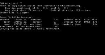 GNU ddrescue running in BakAndImgCD 16.0