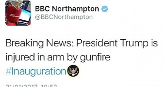 The tweet sent by BBC Northampton