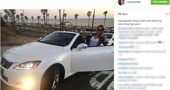 Christine Ouzounian shows off her brand new Lexus, which she probably got from Ben Affleck as "hush money"