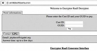 Encryptor RaaS login page, for ransomware victims