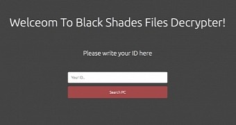Black Shades decryption website on the Dark Web