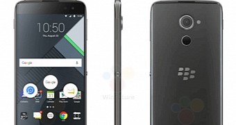 Front and back view of BlackBerry DTEK60