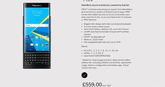BlackBerry PRIV Now Back in Stock at BlackBerry UK Shop, Priced at £560