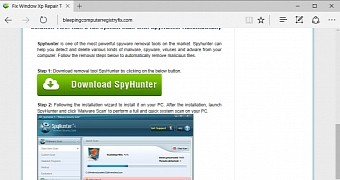 One of the websites using Bleeping Computer's brand to promote Spyhunter