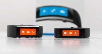 First- and second-generation Microsoft Band, from right to left