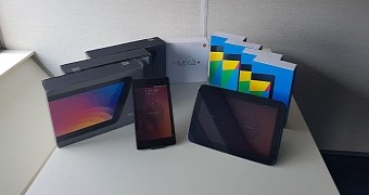 Nexus 10 and Nexus 7 devices, and a Meizu MX4