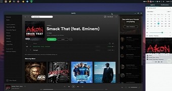Spotify for Linux running as a Snap on Solus