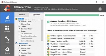 Analyze tools and features in Windows and third-party programs for cleanup using CCleaner