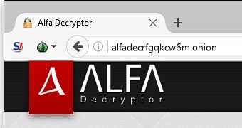 Alfa ransomware payment site