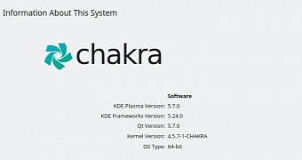 Chakra GNU/Linux with KDE Plasma 5.7