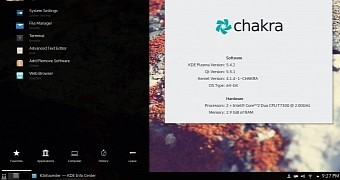 Chakra GNU/Linux receives KDE Plasma 5.6.3