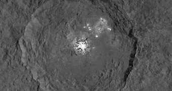 Odd bright spots in Ceres' Occator crater