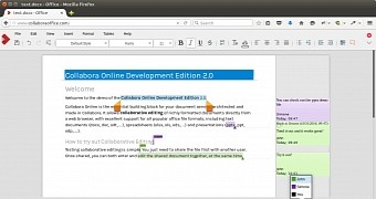 Collaborative editing on a text document in CODE, with comments and replies to comments