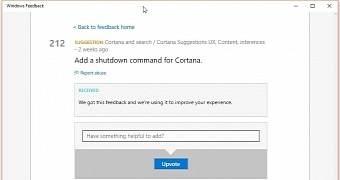 Cortana feature request in Windows 10