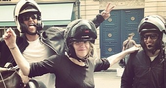 Courtney Love escaped the Uber rioters in Paris on motorcycle