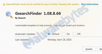 GsearchFinder browser hijacker
