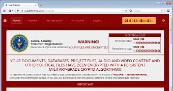 CryLocker Tor payment site
