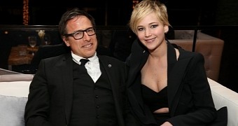 Director David O. Russell and actress Jennifer Lawrence, whom he directed in 3 movies so far