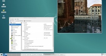 The pre-bundled PowerVR graphics demos running in window-mode