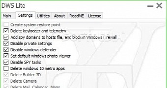 Destroy Windows 10 Spying main UI