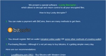 The decrypter page for Locky ransomware