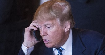Donald Trump conducting a voice call