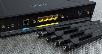 ASUS RT-AC87U router ports and antennas
