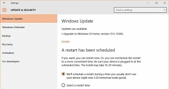 Threshold 2 is by default shipped via Windows Update