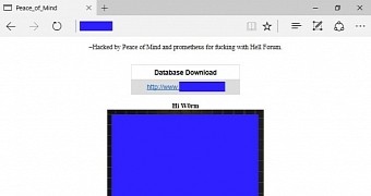 Defaced w0rm website frontpage