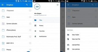 Material Design elements in new Dropbox for Android
