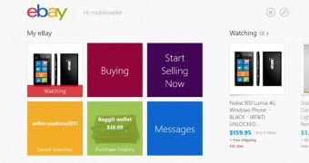 The official eBay app comes free of charge on Windows 8 and RT