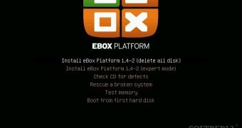 The eBox Platform 1.4-2 boot screen