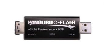 The new Kanguru USB + eSATA flash drive