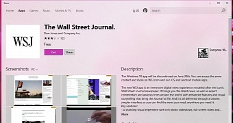 The WSJ app in the Windows Store