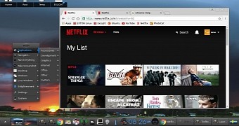 ExLight running Google Chrome with Netflix