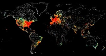 Internet usage map