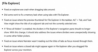 File Explorer improvements in the latest build