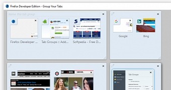 Tab Groups add-on in action (no visual difference from the built-in feature)