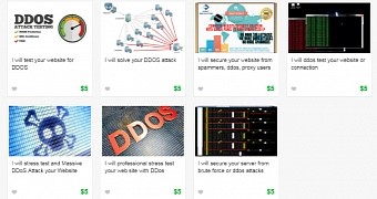DDoS-for-hire ads on Fiverr