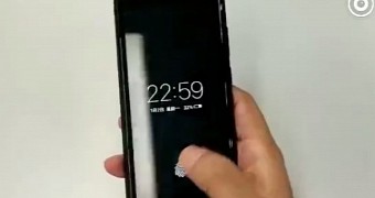 The Vivo phone with a fingerprint sensor in the screen