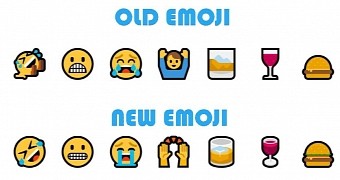 Old and new emoji on Windows phones