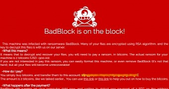 BadBlock ransom note