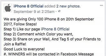 Free iPhone campaign on Facebook