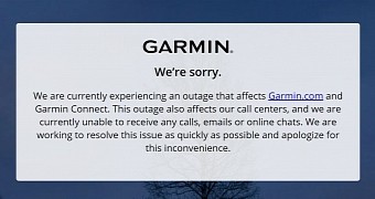 Message posted on Garmin website