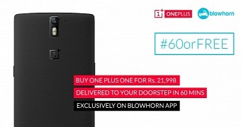 Get the OnePlus One Delivered to You in 60 Minutes or Free, Only in India