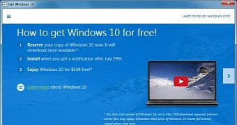 The Get Windows 10 app running on Windows 7