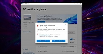 PC Health Check app on Windows 10