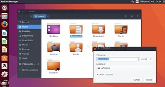 File Roller in action on Ubuntu 16.10