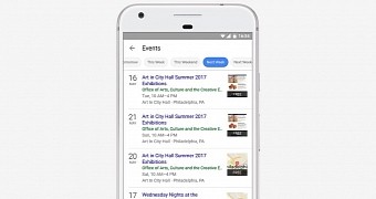 Suggestions of events in Google Search results