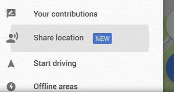 Share location option in Maps